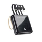15W Fast Charging 10000mAh Power Bank with 4 in 1 Detachable Cable (Lightn-ing, Type-C, Micro Output, USB-A Input) & Dual Input (Type-C & Micro) Universal Compatibility (Li-Poly, Black) - Image 2