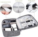 House of Quirk Polyester Electronics Accessories Organizer Bag, Universal Carry Travel Gadget Bag For Cables, Plug And More, Perfect Size Fits For Pad Phone Charger Hard Disk - Grey - Image 4