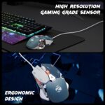 ZEBRONICS Transformer M Plus Wired Gaming Mouse, Up to 12800 DPI, 6 Buttons with a 6-Level DPI Switch, 8 RGB Modes, 1000Hz Polling Rate, 1.5m Detachable Cable, Gaming Grade Sensor (Grey + Blue) - Image 5