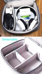 House of Quirk Polyester Electronics Accessories Organizer Bag, Universal Carry Travel Gadget Bag For Cables, Plug And More, Perfect Size Fits For Pad Phone Charger Hard Disk - Grey - Image 9