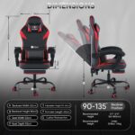 Valor X USA Striker 2026 Edition | Ergonomic Gaming & Office Computer Chair | Premium PU Leather | Dual Massager Back Support | Adjustable Neck & Lumbar Pillow | Ergo Sync Armrests | Footrest (Red) - Image 3