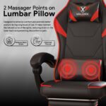 Valor X USA Striker 2026 Edition | Ergonomic Gaming & Office Computer Chair | Premium PU Leather | Dual Massager Back Support | Adjustable Neck & Lumbar Pillow | Ergo Sync Armrests | Footrest (Red) - Image 5