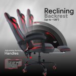 Valor X USA Striker 2026 Edition | Ergonomic Gaming & Office Computer Chair | Premium PU Leather | Dual Massager Back Support | Adjustable Neck & Lumbar Pillow | Ergo Sync Armrests | Footrest (Red) - Image 8