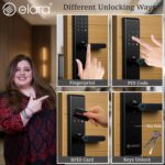 Elara Echo Lite Basic Non-WiFi Smart Door Lock with Fingerprint Scanner, RFID Card Reader, PIN Code, Anti-Theft Alerts, 2-Year Warranty, Black - Image 3