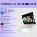 HP 15s, 12th Gen Intel Core i3-1215U (8GB DDR4, 512GB SSD) Anti-Glare, 15.6"/39.6cm,FHD, Win 11, MS Office 21, Silver, 1.69kg, fy5006tu/fd0751tu/fd0752tu, UHD Graphics, HD Camera, Dual Speakers Laptop - Image 4