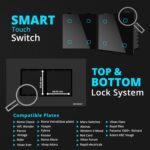 HomeMate® Wi-Fi Smart 4 Gang Touch Switch (Black, Pack of 1) | No Hub Required | Works with Amazon Alexa, Google Assistant & Siri - Image 3