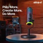 AKKORD USB Condenser Microphone with RGB Lights, Real-Time Monitoring, Noise Cancellation, Plug & Play USB-C Mic for PC, Mac, Android, iPad – Ideal for Podcasting, Gaming & Streaming - Image 9