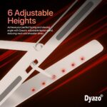 Dyazo 6 Angles Adjustable Aluminum Ergonomic Foldable Portable Tabletop Laptop/Desktop Riser Stand Holder Compatible for MacBook, HP, Dell, Lenovo & All Other Notebook (Silver) - Image 3