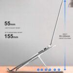 Dyazo 6 Angles Adjustable Aluminum Ergonomic Foldable Portable Tabletop Laptop/Desktop Riser Stand Holder Compatible for MacBook, HP, Dell, Lenovo & All Other Notebook (Silver) - Image 4