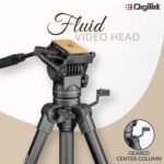 DIGITEK® (DPTR 880 PRO) (165 CM) Platinum Aluminum Light Weight Tripod, with Fluid Video Head, for DSLR & Video Cameras, Maximum Operating Height: 5.90 Feet, Maximum Load : 6 kgs (Black) - Image 3