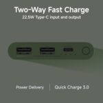 Xiaomi Power Bank 4i 10000mAh 22.5W Fast Charging PD|Smart 12 Layer Protection| Durable Steel Casing |Triple Output Ports|Supports All Phone(MI Power Bank),Green - Image 7