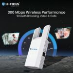 HI-Focus 300 Mbps Wi-Fi Range Extender (2.4 GHz) | Dual-Antenna Wireless Booster + Ethernet Port | Plug-and-Play Wi-Fi Repeater for Home & Office Coverage - Image 5