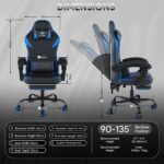 Valor X USA Striker 2026 Edition | Ergonomic Gaming & Office Computer Chair | Premium PU Leather | Dual Massager Back Support | Adjustable Neck & Lumbar Pillow | Ergo Sync Armrests | Footrest (Blue) - Image 3