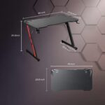 White Mulberry Gaming Desk, Computer Desk with Carbon Fiber Surface, Z Shaped Gaming Table, Computer Table, Workstation, Home Office Desk with Cup Holder and Headphone Holder | (117 * 67 * 71 CM) - Image 3