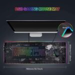 Speed RGB Gaming Mouse Pad, Non-Slip Rubber Base, Soft Glowing 14 LED Modes Gaming Desk Keyboard Pad Mat - World Map Large LED -78 x 30 Cm - Image 3