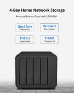 TERRAMASTER F4-212 4 Bay NAS - Quad Core CPU, 2GB DDR4 RAM, Network Attached Storage Personal Cloud with Rich Backup Solutions (Diskless) - Image 3