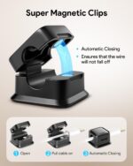 GadgetBite Magnetic Cable Organizer Clips – Self-Adhesive Wire Management Solution for Home and Office,Car,Desk, Management Solution for Data Cable, Power Cords and More (Pack of 6)-Black - Image 4