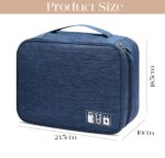 House of Quirk Polyester Electronics Accessories Organizer Bag, Universal Carry Travel Gadget Bag For Cables, Plug And More, Perfect Size Fits For Pad Phone Charger Hard Disk - Dark Blue - Image 5