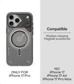 Aulumu A17 iPhone 17 Pro Magnetic Thermal Case | CoolHyper | with Camera Control | IMD Technology | Compatible with Magsafe | Touch Translucent Gray - Image 3