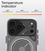 Aulumu A17 iPhone 17 Pro Magnetic Thermal Case | CoolHyper | with Camera Control | IMD Technology | Compatible with Magsafe | Touch Translucent Gray - Image 4