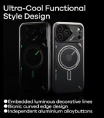 Aulumu A17 iPhone 17 Pro Magnetic Thermal Case | CoolHyper | with Camera Control | IMD Technology | Compatible with Magsafe | Touch Translucent Gray - Image 5