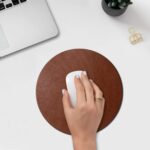 DailyObjects Orb Mouse Pad | Extended for Laptop, for PC, and Wireless Mouse | Handcrafted | Anti-Slip, Anti-Skid | Large Premium Vegan Leather Finish for Home, Office, Gaming - Tan - Image 3