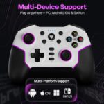 EvoFox Elite X2 Pro Gaming Controller for PC, Android, TV, Switch Tri-Mode -2.4G/BT/Wired Gamepad, HallSense Magnetic Triggers & Joystick, 1000Hz Polling, RGB, Replaceable JoySticks,16h Battery-White - Image 8