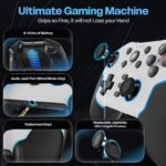 EvoFox Elite X2 Pro Gaming Controller for PC, Android, TV, Switch Tri-Mode -2.4G/BT/Wired Gamepad, HallSense Magnetic Triggers & Joystick, 1000Hz Polling, RGB, Replaceable JoySticks,16h Battery-White - Image 9