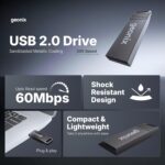 Geonix Pendrive I USB 2.0 I Keyring Design I Lightweight I Variant 4GB I 5 Years Warranty (Black) - Image 3