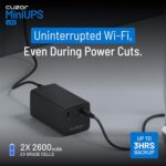 Cuzor Mini UPS Lite 12V Router UPS up to 2A | Up to 3 Hours Backup | WiFi UPS Power Backup During powercuts | 2x2600 mAh | Mini ups for Router - Image 3