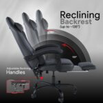 Valor X USA Striker 2026 Edition | Ergonomic Gaming & Office Computer Chair | Premium PU Leather | Dual Massager Back Support | Adjustable Neck & Lumbar Pillow | Ergo Sync Armrests | Footrest (Black) - Image 4