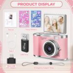 Cason 48MP Digital Camera for Kids-Real Photo & Video Mini Camera for Photography 2.4” Rotating Screen, Built in Games Kids Cameras for 5-15 Years Girls & Boys(Supports Upto 64GB Memory) - Image 4