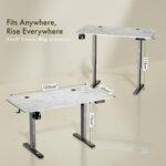 ARTIKEL Artidesk Eco Electric Height Adjustable Table for Office Work & Home - Sit Stand Gaming Desk with LED Display, 80kg Load, Cup Holder, 2 Hooks & Cable Organizer, 2Split Tabletop – Rock - Image 3