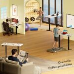 ARTIKEL Artidesk Eco Electric Height Adjustable Table for Office Work & Home - Sit Stand Gaming Desk with LED Display, 80kg Load, Cup Holder, 2 Hooks & Cable Organizer, 2Split Tabletop – Rock - Image 5