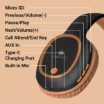 ZEBRONICS Thunder Bluetooth 5.3 Wireless Headphones with 60H Backup, Gaming Mode, Dual Pairing, ENC, AUX, Micro SD, Voice Assistant, Comfortable Earcups, Call Function (Brown) - Image 4