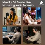 Audio Array AH-50 Professional DJ Headphone | 50mm Drivers | 32Ω | 20Hz-20kHz | Dual Detachable Cables With Mic & Controls | Buddy Share Technology | 105 dB SPL | One Ear Listening | Monitoring,Mixing - Image 5