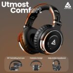 Audio Array AH-50 Professional DJ Headphone | 50mm Drivers | 32Ω | 20Hz-20kHz | Dual Detachable Cables With Mic & Controls | Buddy Share Technology | 105 dB SPL | One Ear Listening | Monitoring,Mixing - Image 7