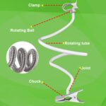 SWAPKART SWAPKART Flexible Mobile Tabletop Stand, Metal Built -for Video, Heavy Duty Foldable Lazy Bracket Clip Mount, Multi Angle Clamp for All Smartphones (White) - Image 3