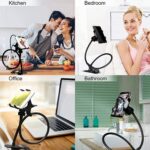 SWAPKART SWAPKART Flexible Mobile Tabletop Stand, Metal Built -for Video, Heavy Duty Foldable Lazy Bracket Clip Mount, Multi Angle Clamp for All Smartphones (White) - Image 6