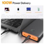 Ambrane 100W Fast Charging Powerbank for MacBook, Type C Laptop & Mobile Charging, USB-A Output 25,000mAh Battery, Triple Output, Power Delivery & Quick Charge (Powerlit Ultra, Black) - Image 3