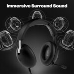EvoFox Hyperion 7.1 Gaming Headphones with Mic - Black, 50mm Drivers, Software Supported 7.1 Surround Sound, Retractable Mic, Wired (USB A + Type-C), Inline Controls, Over-Ear Swappable Ear Pads - Image 3