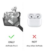 Aulumu A39 Geometric AirPods Pro 3 Case with Lock | Protective Cover with Nylon Buckle | Alloy Armour | Compatible with Apple AirPods Pro 3rd Generation Case (2025) - Black - Image 3