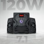 ZEBRONICS Omega 7.1 Home Theatre Speaker with 120W Output, Bluetooth v5.0, USB, AUX, FM Radio, Powerful Subwoofer, LED Display, Remote, Volume & Bass Control - Image 3
