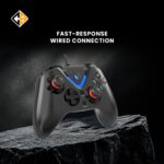 Cosmic Byte ARES Wired Controller for PC, Magnetic Triggers, Accurate Joysticks, Dual Vibration, Backit LED Buttons (Black) - Image 3