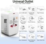 rts 224+ Countries Supported 2024 Universal Travel Adapter Plug International All in One Worldwide Universal Travel Adapters Compatible with Smart Phone,Laptop,Mobile,Camera,Tablet,White - Image 3