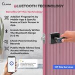 LAVNA Smart Door Lock | 3 Way Unlock | Fingerprint, Mobile app, Key Access Suitable for 28 mm to 55mm Wooden Door fit with Right N Left Door Handle (Digital) (LA15) - Image 3
