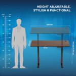 The Sleep Company - Electric Height Adjustable Desk | Ergonomic Work from Home Table | 4 Memory Presets | 2 Years Warranty | 1200 x 600 Thick Top | Free Installation | Wooden & Black - Image 3