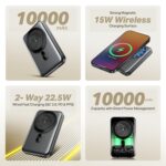 boAt EnergyShroom PB331 (Magsafe) 10000mAh Magnetic Wireless Powerbank, 15W Wireless & 22.5W Wired Charging for (iPhone 16, 15, 14, 13 & 12, Android & Other Qi Enabled Devices) (Ash Black) - Image 3