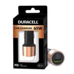 Duracell 65W Fast Car Charger Adapter with Dual Output. Quick Charge, Type C PD 45W & Qualcomm Certified 3.0 20W, Compatible for iPhone, All Smartphones, Tablets & More (Copper & Black) - Image 3