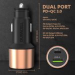 Duracell 65W Fast Car Charger Adapter with Dual Output. Quick Charge, Type C PD 45W & Qualcomm Certified 3.0 20W, Compatible for iPhone, All Smartphones, Tablets & More (Copper & Black) - Image 4